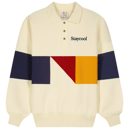 Yacht Club 3-Button Sweatshirt (Bone)