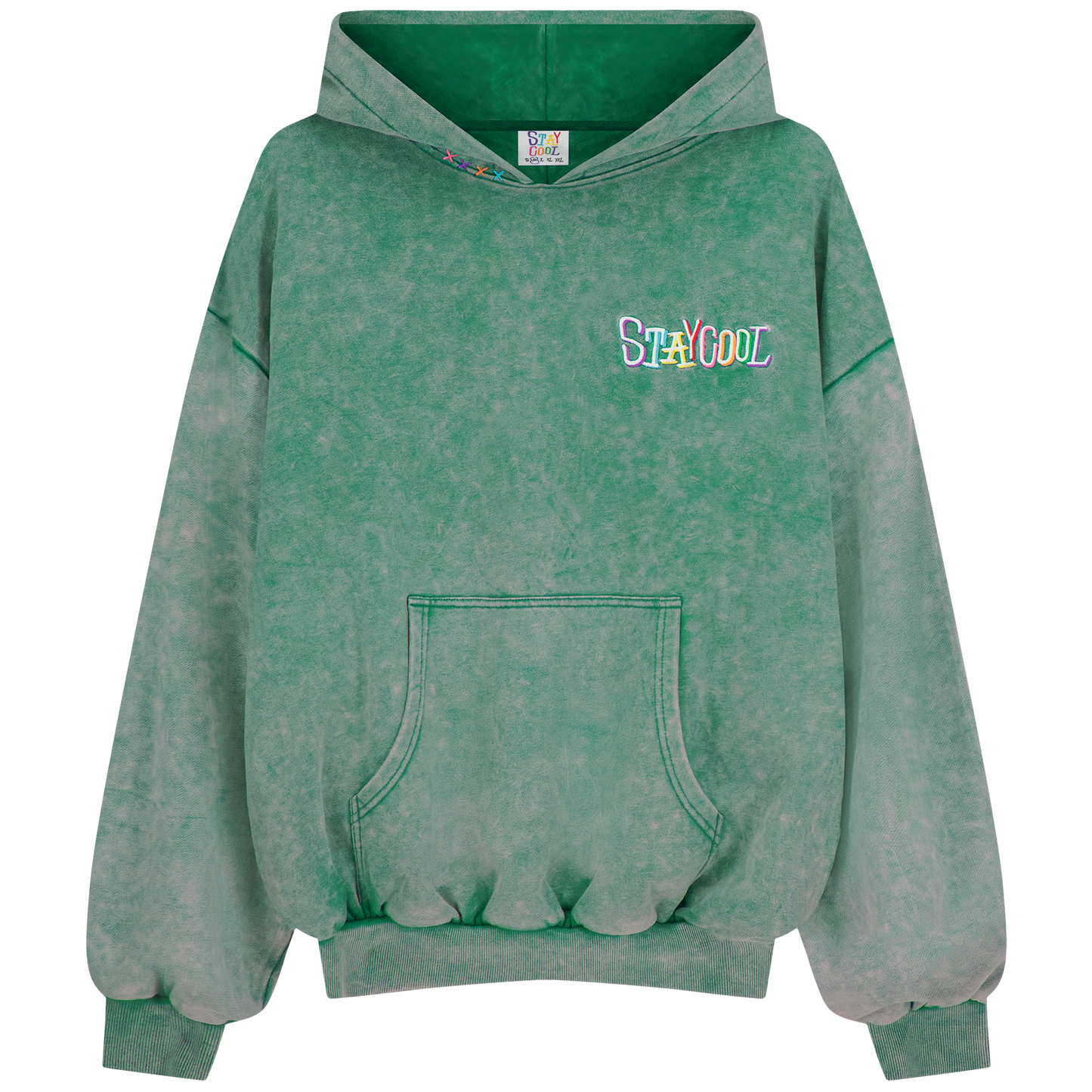 Tribal Acid Wash Hoodie (Kelly)